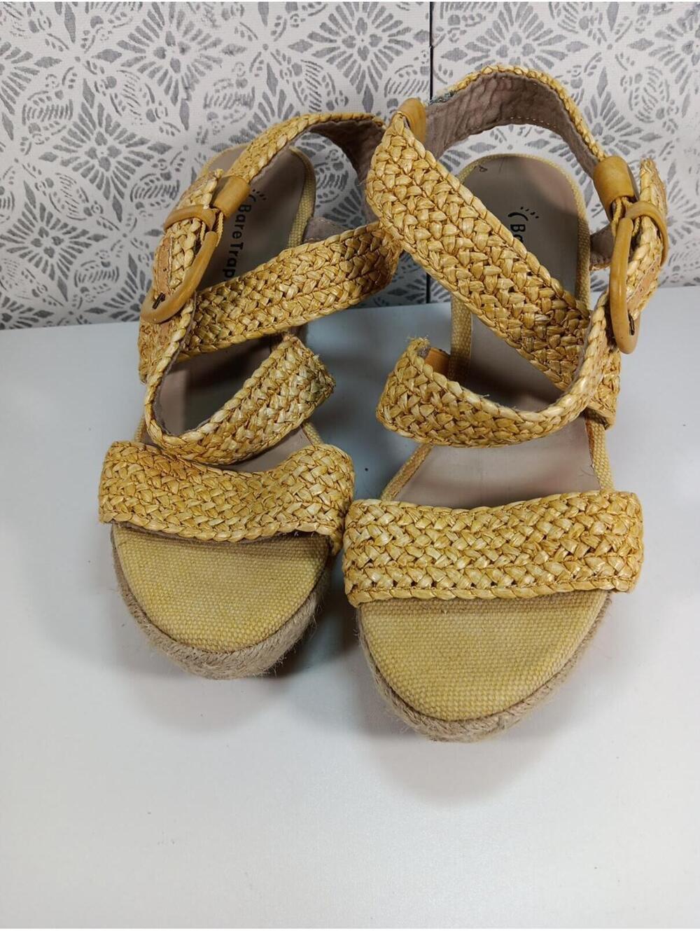 BARETRAPS Womens White Woven Jute Posture Support Tracie Wedge Sandals 7.5 M